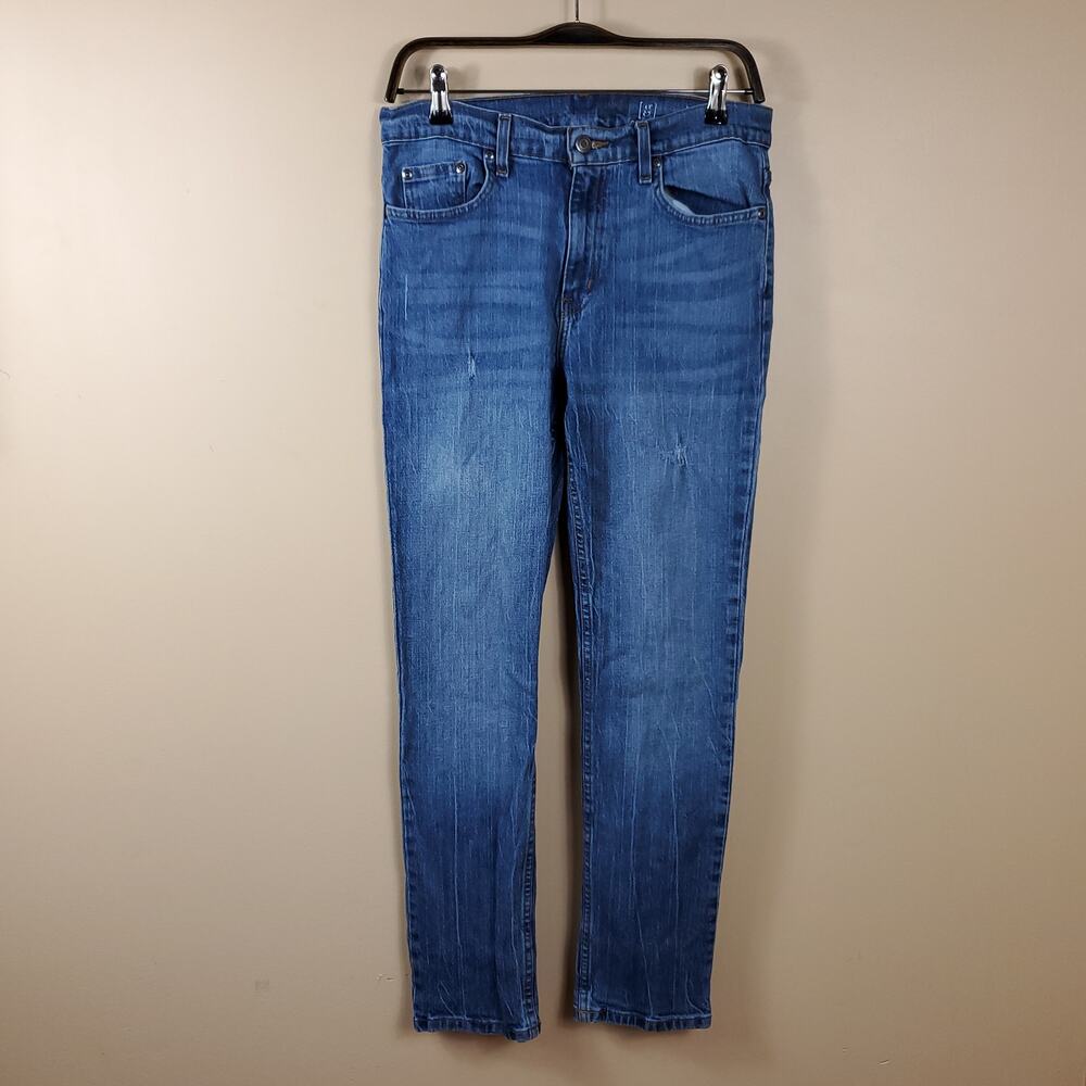George Medium Wash Slim Straight Jeans Size 29x30